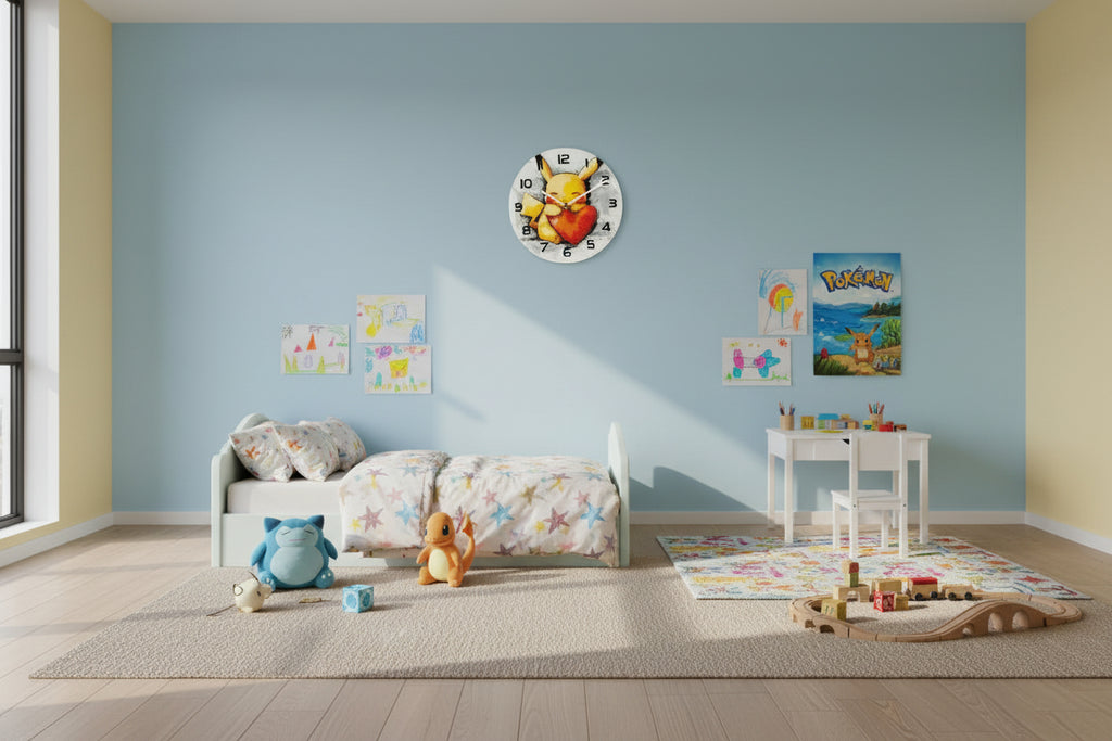 Horloge Pikachu imprimée en 3D – Déco de bureau pour fans Pokémon
