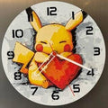 Horloge Pikachu imprimée en 3D – Déco de bureau pour fans Pokémon